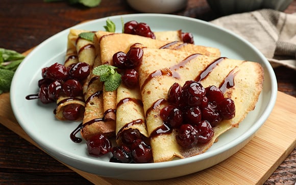 Dica de chef francês: "Para fazer crepes perfeitos, é preciso adicionar água à receita; isso os deixa muito mais fofinhos.”