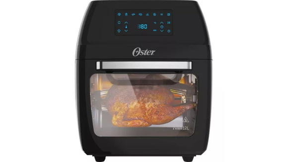 A Air Fryer 12 litros Oster conta com resistência superior e inferior independentes (Créditos: Oster/Mercado Livre)