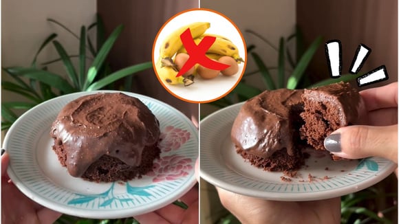 Bolo fit SEM OVO e SEM BANANA superfofinho: atenção à potência do seu micro-ondas para a massa não ficar seca