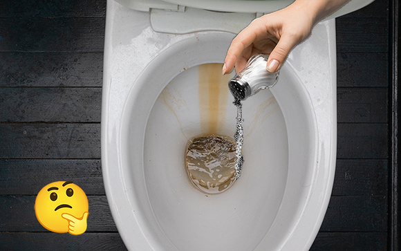Jogo sal no vaso sanitário à noite e esse é melhor truque doméstico que já aprendi
