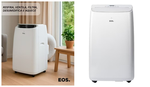 O Ar-Condicionado Portátil Inverter 14000 BTUs EOS Slim Quente e Frio é a solução definitiva para temperatura ideal (Imagem: EOS)
 