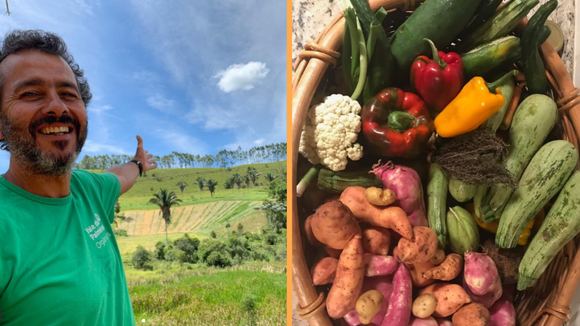 Fazenda de Marcos Palmeira em Teresópolis transforma antiga pastagem em modelo de agrofloresta e aposta na produção sustentável sem agrotóxicos, com queijos, laticínios e cafés orgânicos comercializados no Rio de Janeiro