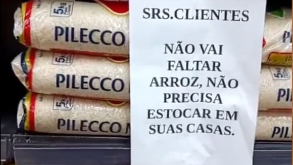 Mercados informam que não faltará arroz (Créditos: Reprodução/Twitter)