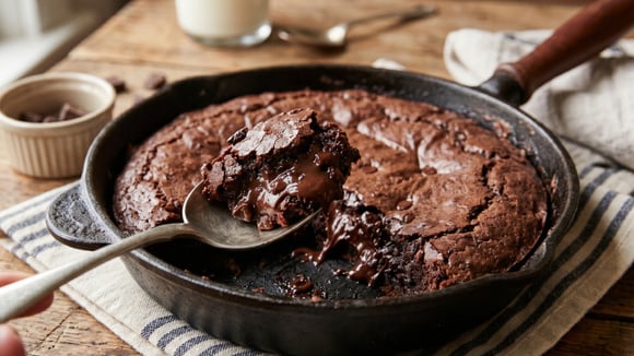 Brownie quente de frigideira: essa sobremesa perfeita para o frio não vai durar 5 minutos depois de pronta, aposto com você