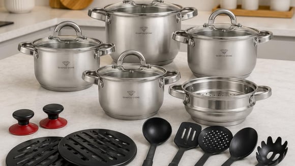 Para quem está renovando a cozinha, este jogo de panelas com 19 peças está com o menor preço do ano