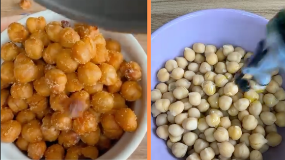 Estou viciada nesse salgadinho de grão-de-bico crocante, nunca mais comi pipoca!