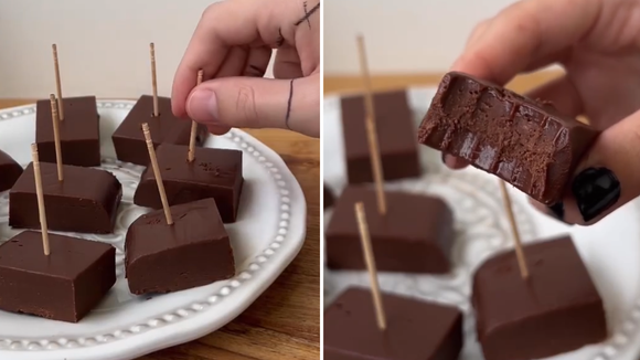 Fudge de chocolate da série Wandinha com apenas 2 ingredientes e pronto rapidinho