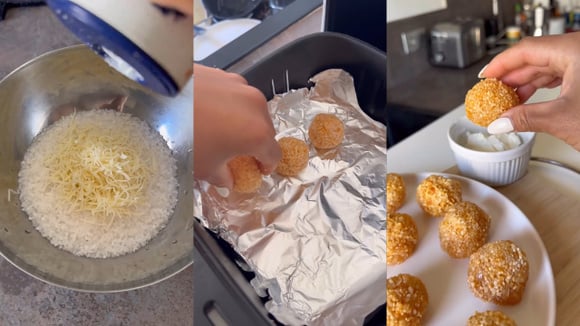 Bolinha de tapioca de apenas 3 ingredientes na airfryer: receita rápida para um café ou lanche muito gostoso