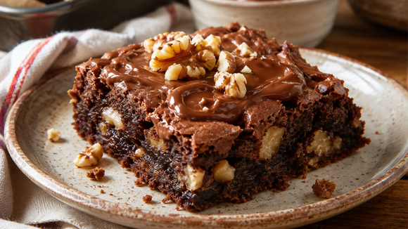 Nada diz "eu te amo" como uma boa sobremesa: esse brownie de creme de avelã com nozes é o doce perfeito para o Dia dos Namorados