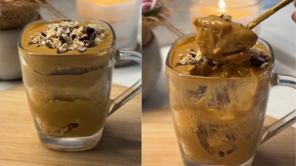Fiz esse bolinho de doce de leite proteico em 2 minutos no micro-ondas: receita de caneca fácil