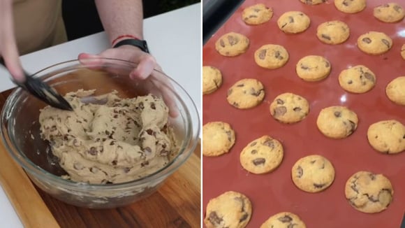 O uso de uma forma de silicone com meias esferas pequenas ajuda no preparo da receita (Créditos: Reprodução/@jobsonamancio/Instagram)