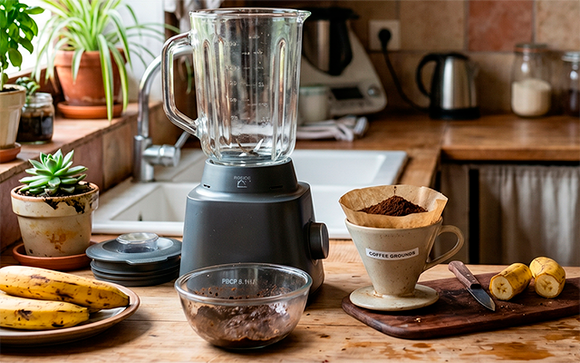 Por que as pessoas estão misturando borra de café usada com casca de banana e água?