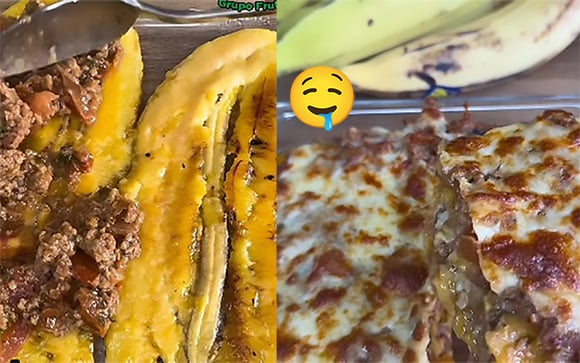 Lasanha suculenta de banana-da-terra muito simples de fazer, leva apenas 3 ingredientes e deliciosa