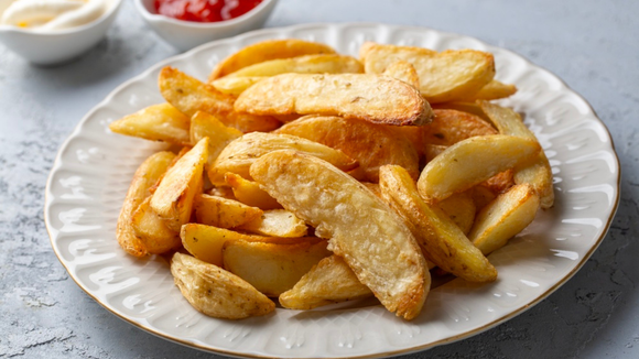 parece frita, mas é na airfryer: você nunca mais vai fazer batata rústica de outro jeito