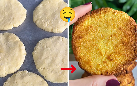 Cookie de coco crocante (macio por dentro!) com apenas 3 ingredientes: receita fácil na airfryer é um lanche irresistível