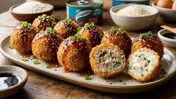 Fim de mês e delivery não combinam, então que tal aprender a fazer essa bolinha de sushi com atum enlatado muito fácil?