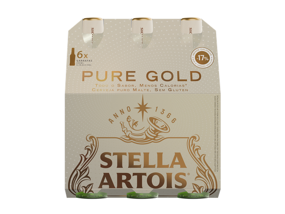 Os detalhes da nova embalagem de Stella Artois Pure Gold 