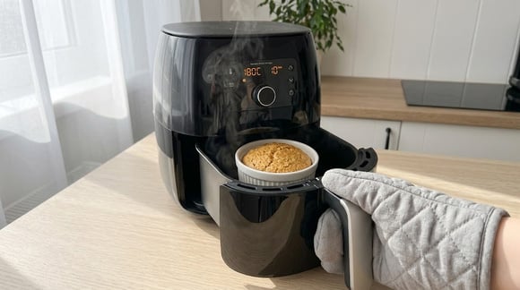 A praticidade da airfryer transforma receitas básicas em opções rápidas para o dia a dia. (Foto: Gerada por IA)