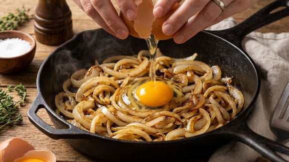 Com 1 cebola e 2 ovos: a receita fácil para preparar um jantar dourado e cremoso sem usar farinha