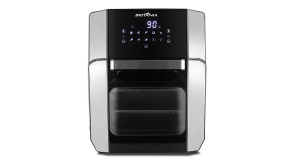 A Air Fryer 12 litros da Britânia foi considerada a fritadeira elétrica com melhor custo-benefício do comparativo (Créditos: Britânia/Mercado Livre)