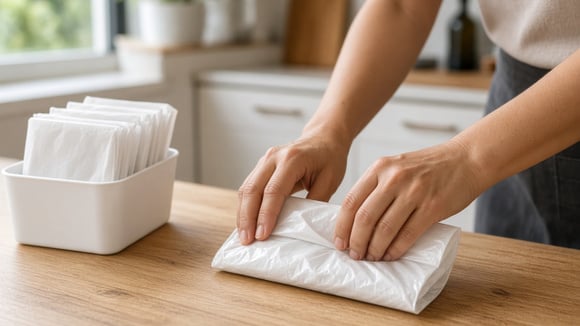 Chega de dobrar em triângulos: novas maneiras de dobrar sacolas plásticas para economizar espaço!