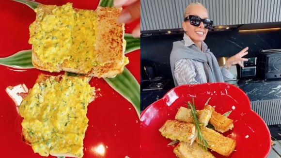 O pão com ovo de Adriane Galisteu fica pronto em poucos minutos: receita fácil é "totalmente diferente e muito boa"