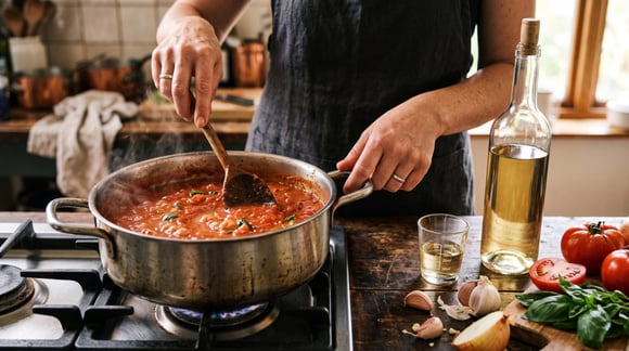 Os cozinheiros concordam: "O melhor molho de tomate não é feito com açúcar, mas com 50 ml de vinho branco."