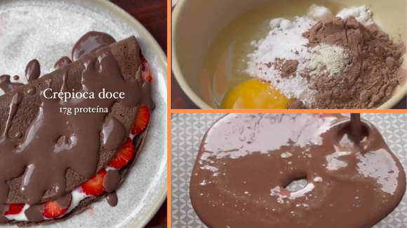 Crepioca doce e proteica para salvar a sua dieta: receita simples e rápida com 17g de proteína e 278 calorias