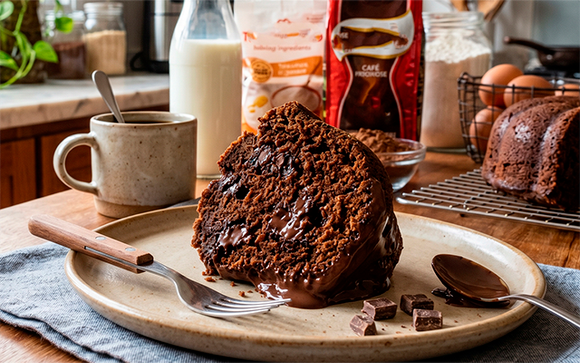 O bolo de café com chocolate que aprendi no TudoGostoso e é simplesmente divino: tem sabor intenso e é muito fácil de fazer