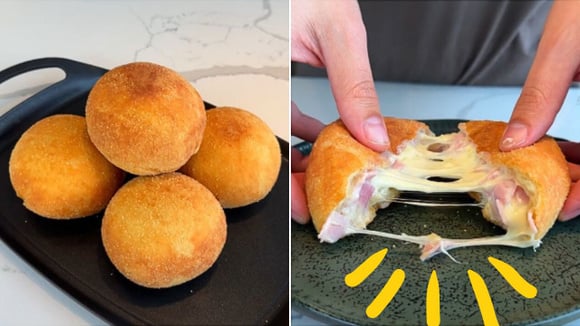 Você já comeu bomba salgada? Fazendo desse jeito, fica crocante por fora e macia e queijuda por dentro…