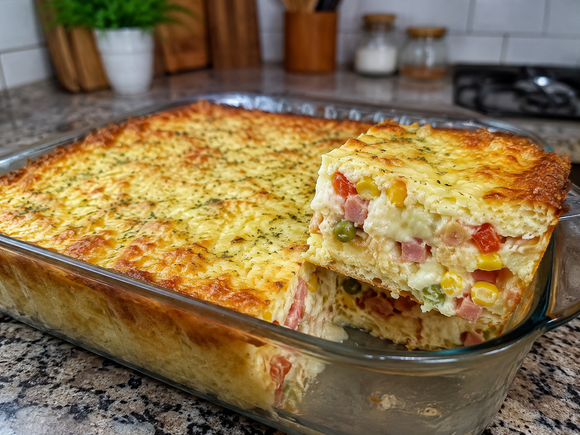 Sobrou pão amanhecido? Transforme em uma torta salgada cremosa que parece receita de padaria