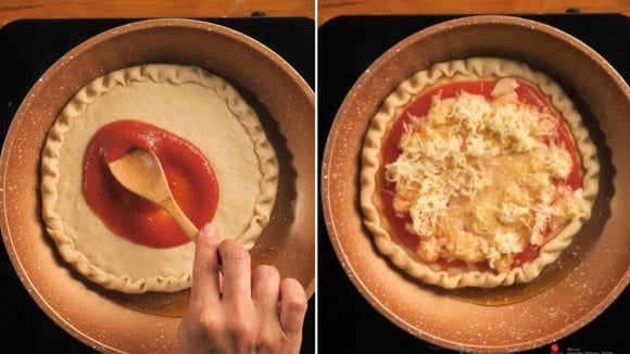 É só preparar a massa, assá-la na frigideira com o recheio e mandar ver nessa delícia! (Créditos: TudoGostoso)