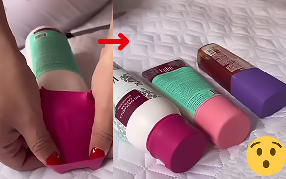 Dica imperdível de viagem: a melhor forma de evitar que frascos de shampoo e cremes entornem na mala é usando um balão (aquele de festa mesmo!); veja como fazer
