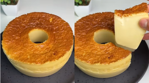 Bolo de leite macio e fofinho: é só bater tudo no liquidificador e levar ao forno