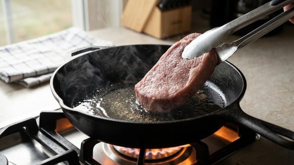 Uma boa selagem garante sabor e suculência em cada pedaço de carne. (Foto: Gerada por IA)