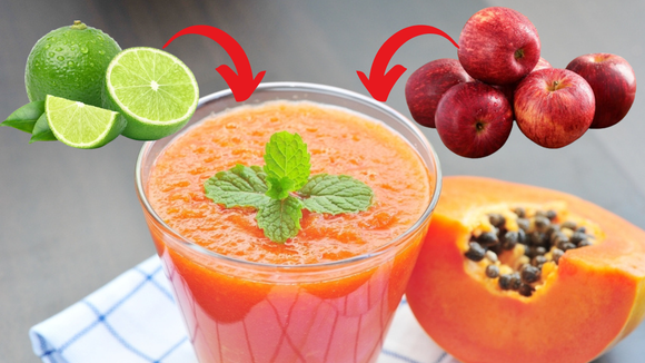 Quais os benefícios do suco de mamão com maçã e limão?