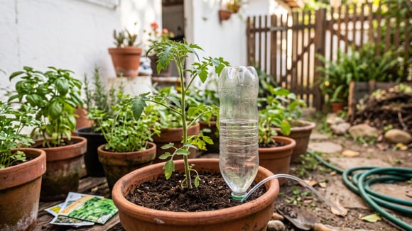 Aprendi com um jardineiro como manter as plantas saudáveis e firmes usando uma garrafa PET: dica é ideal para o período de férias e ainda poupa tempo