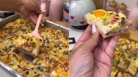 Desde que fiz essa torta portuguesa em casa, só quero repetir: é muito recheada e fica até melhor que a pizza!