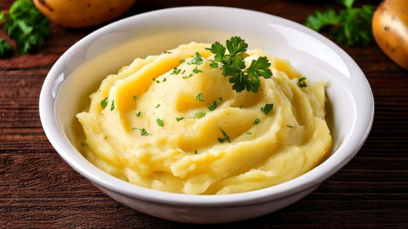 O purê vegano de batatas fica com uma textura igual ao original (Créditos: Shutterstock)