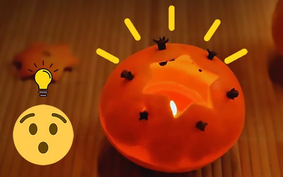 Truque simples, engenhoso e econômico com laranjas para criar pontos de luz e ambiente cheiroso no happy hour da sua casa