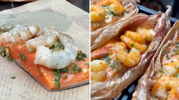 Almoço de Páscoa simples e saboroso: peixe no papilote com camarão douradinho mantém a suculência e o sabor sem fazer sujeira