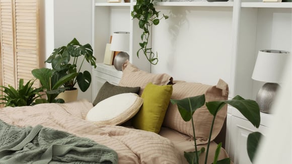 Além das plantas, é importante arejar o ambiente e manter uma rotina frequente de limpeza para garantir uma atmosfera saudável no quarto (Créditos: Shutterstock)
