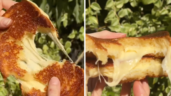 Sanduíche dourado com queijo derretido de forma perfeita para um lanche especial. (Foto: reprodução @isascherer)