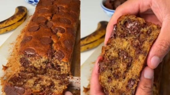 Bolo de banana com chocolate: receita prática para o lanche da tarde parece de cafeteria e fica extremamente fofinho