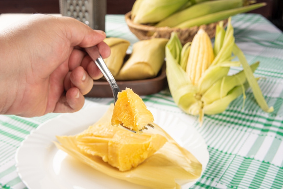 Pamonha cremosa vai do liquidificador à airfryer e fica pronta em poucos minutos. (Crédito: Shutterstock)