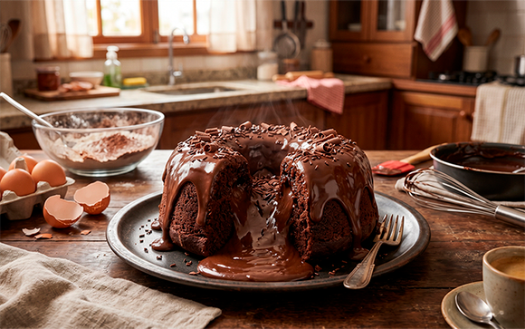 Frio pede esse bolo de chocolate "vulcão" com calda quentinha que aquece o coração: TudoGostoso ensina as dicas para sair perfeito!