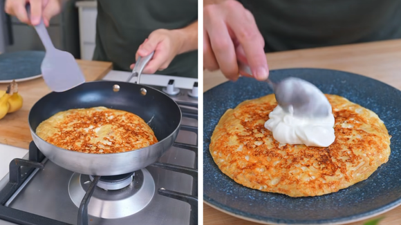 Minha família inteira ficou viciada nessa crepioca de maçã com canela, agora faço todo café da manhã!