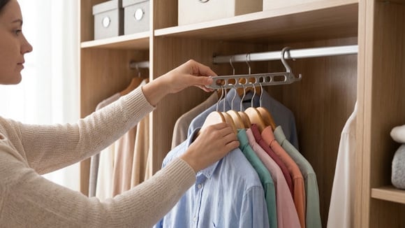 Aproveitar melhor o espaço disponível deixa o guarda-roupa mais prático e funcional. (Foto: Gerada por IA)