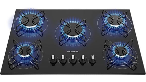 O cooktop 5 bocas da Mondial é ideal para quem quer funcionalidade sem gastar muito (Créditos: Mondial/Amazon)