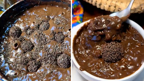 Você já experimentou canjica de brigadeiro? Conheça a versão cremosa que une duas paixões nacionais